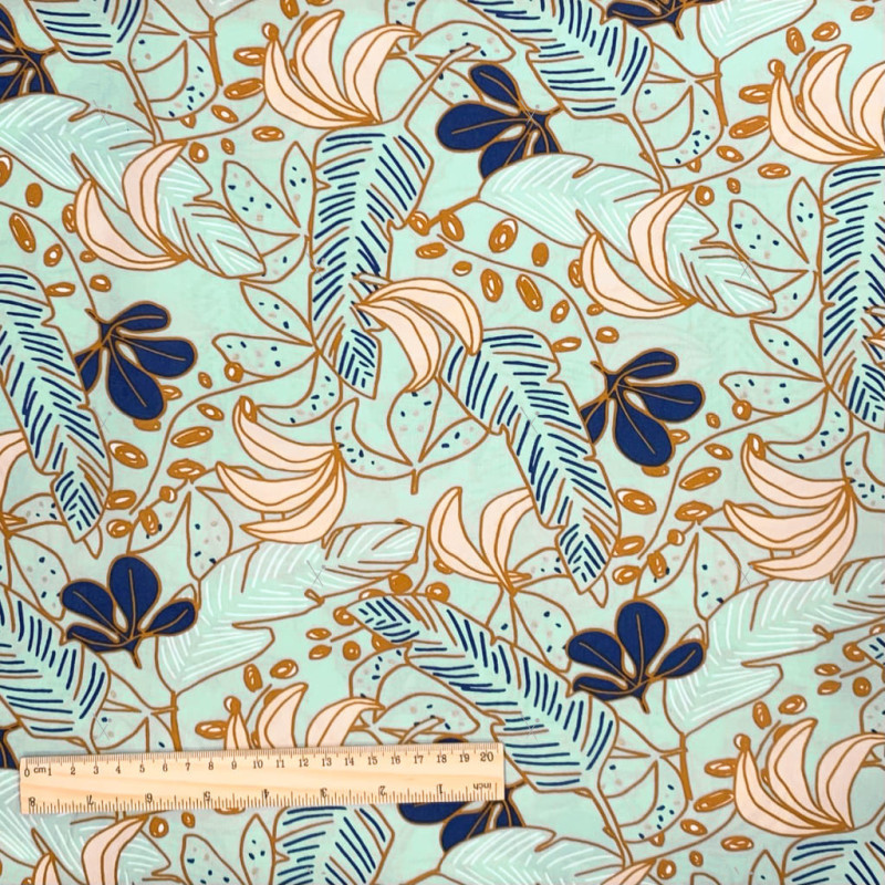 Printed Viscose GUZALOR Celadon / Gold22